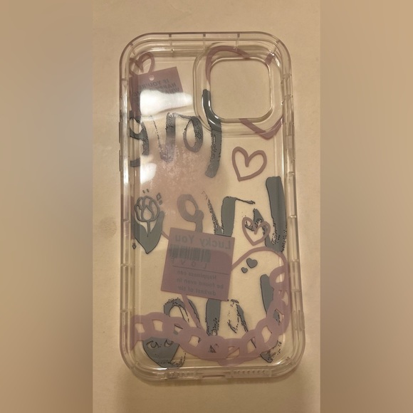 IPhone 12 ProMax Clear love Prints Protective Phone Case - Picture 9 of 10